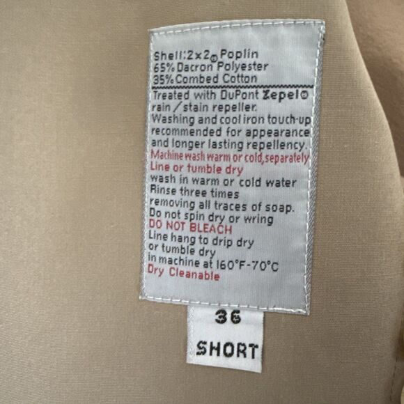 Vintage Brooks Brothers Mens Sz 36 Short Tan Over Coat Dacron Polyester DuPont - Picture 7 of 12